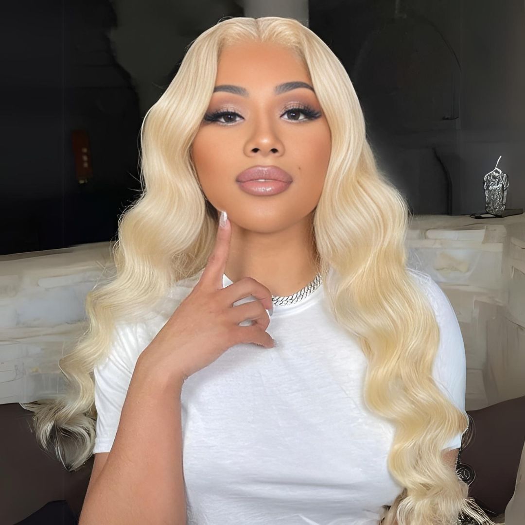 13*4 613 Blonde Color Lace Frontal Human Hair Wig|Opushe Wig - opushewig