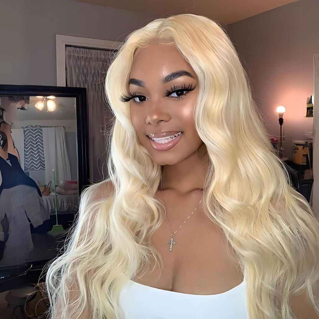 13*4 613 Blonde Color Lace Frontal Human Hair Wig|Opushe Wig - opushewig