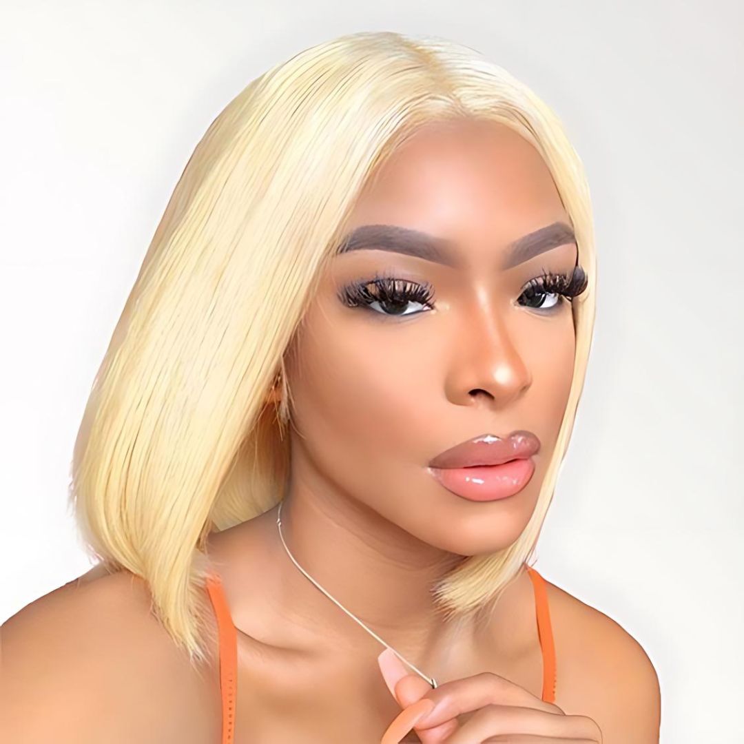 13*4 613 Blonde Color Straight Short Bob Lace Frontal Wig|Opushe Wig - opushewig