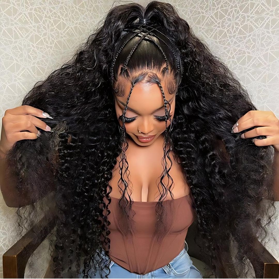 13*4 Deep Wave Pre-Bleached Transparent HD Lace Front Wig|Opushe Wig - opushewig