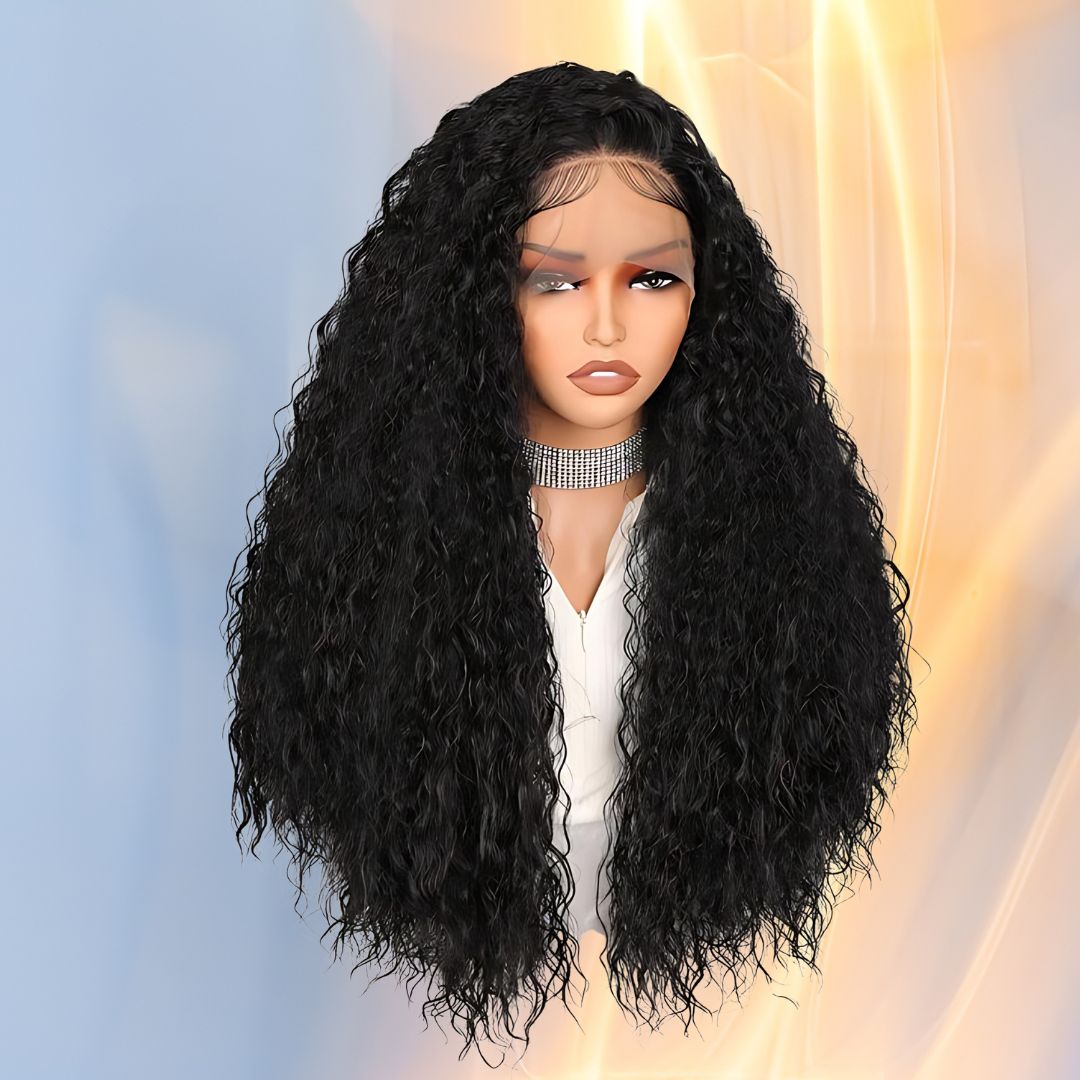 13*4 Kinky Curly Wave Pre-Bleached Transparent HD Lace Front Wig|Opushe Wig - opushewig