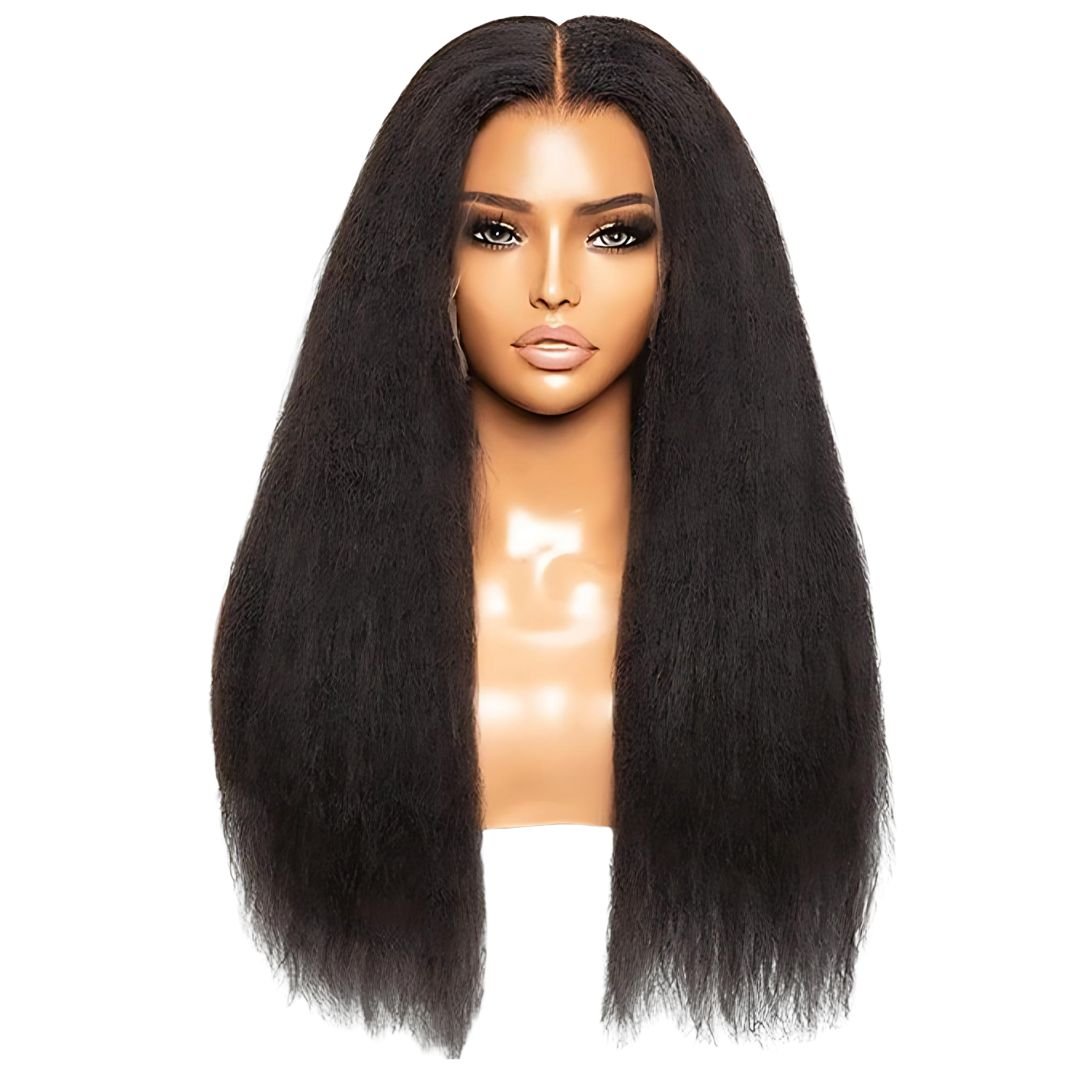 13*4 Kinky Straight Wave Pre-Bleached Transparent HD Lace Front Wig|Opushe Wig - opushewig