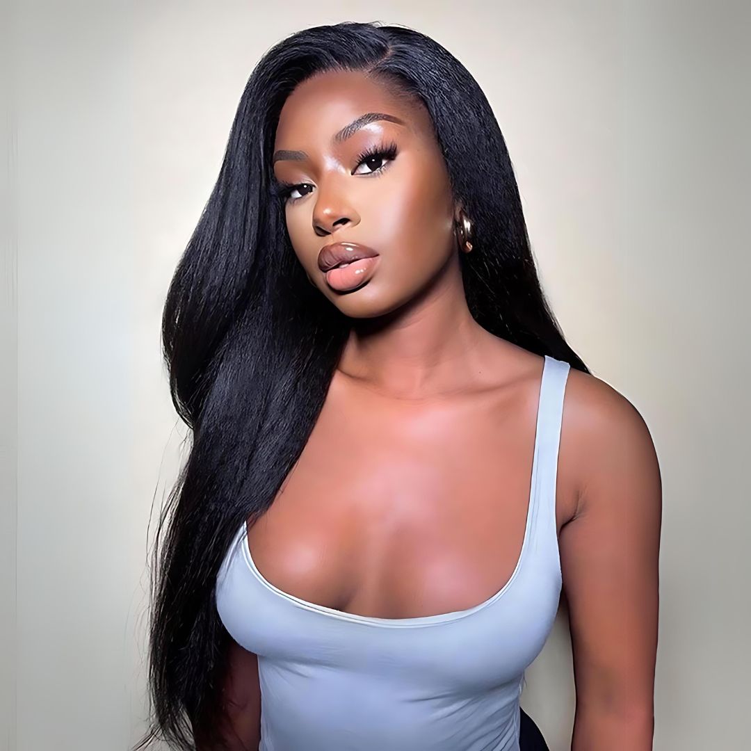 13*4 Kinky Straight Wave Pre-Bleached Transparent HD Lace Front Wig|Opushe Wig - opushewig