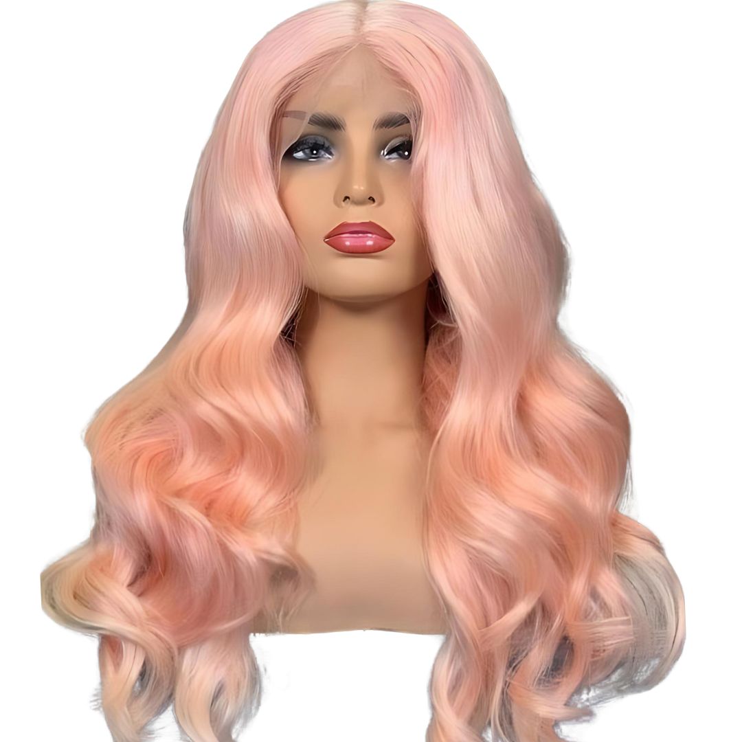 13*4 Light Pink Color Lace Frontal Human Hair Wig|Opushe Wig - opushewig