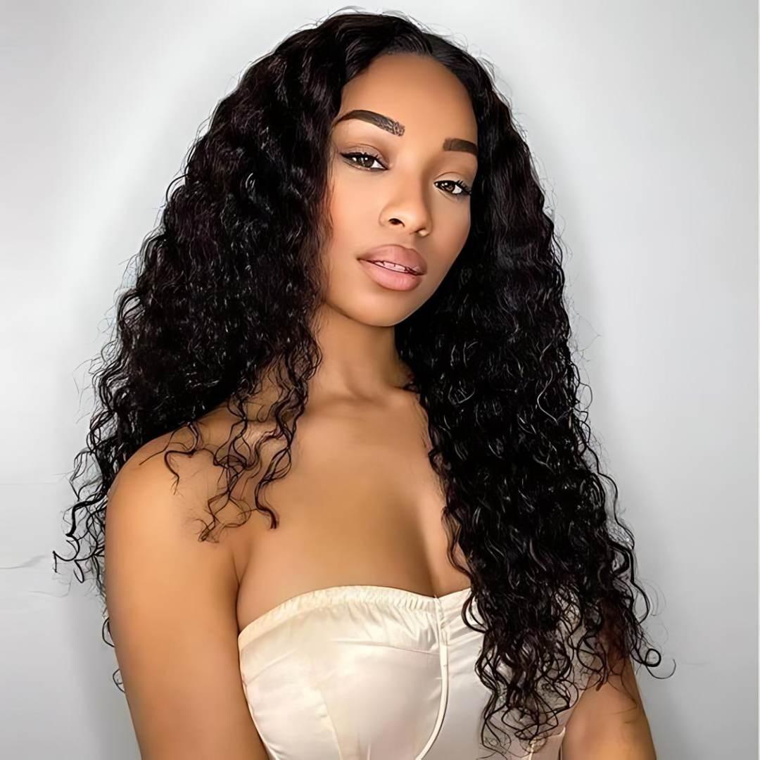 13*4 Water Wave Pre-Bleached Transparent HD Lace Front Wig|Opushe Wig - opushewig