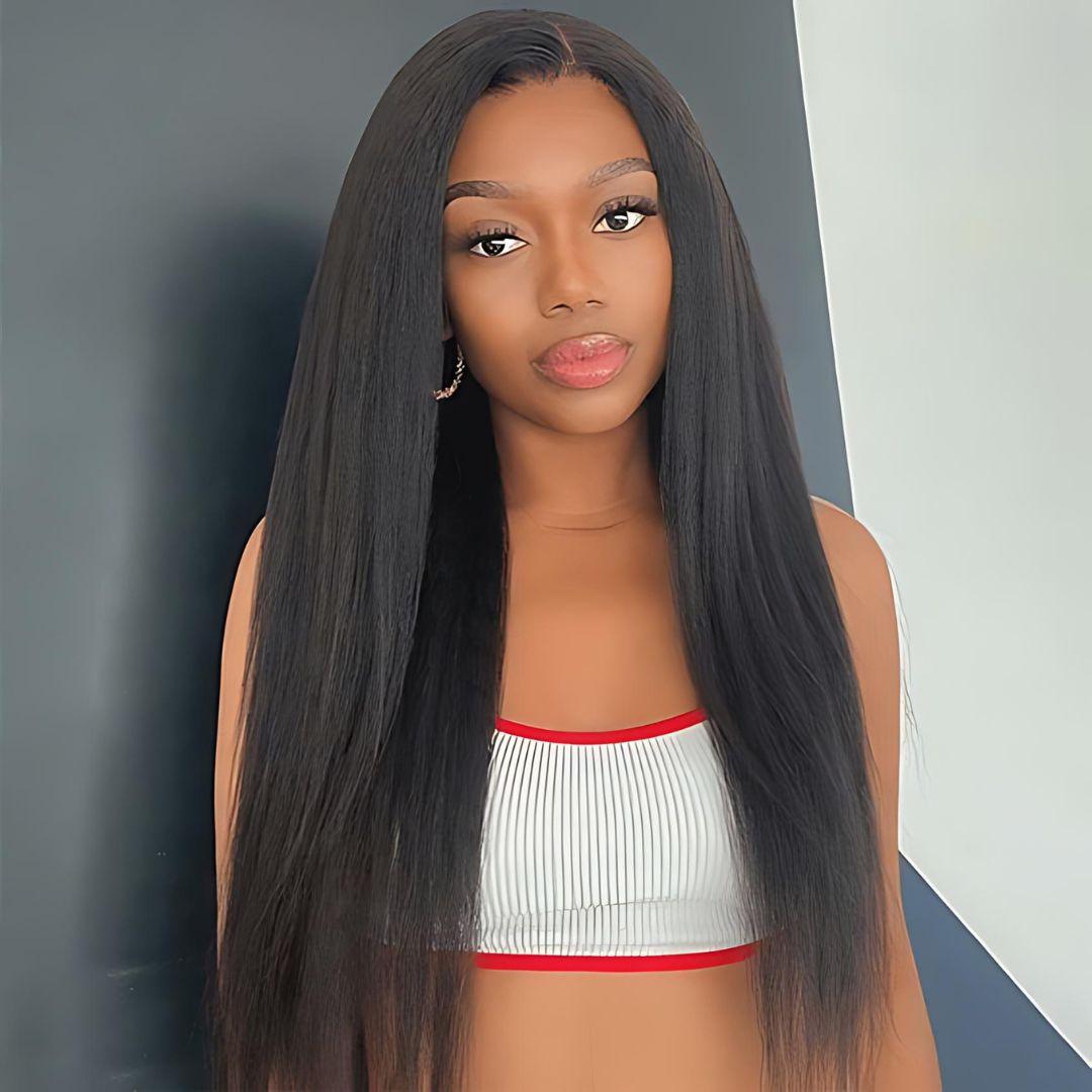 13*6 Kinky Straight Wave Pre-Bleached Transparent HD Lace Front Wig|Opushe Wig - opushewig