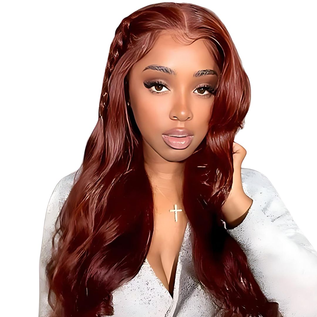 13*6 Reddish Brown Color Lace Frontal Human Hair Wig|Opushe Wig - opushewig