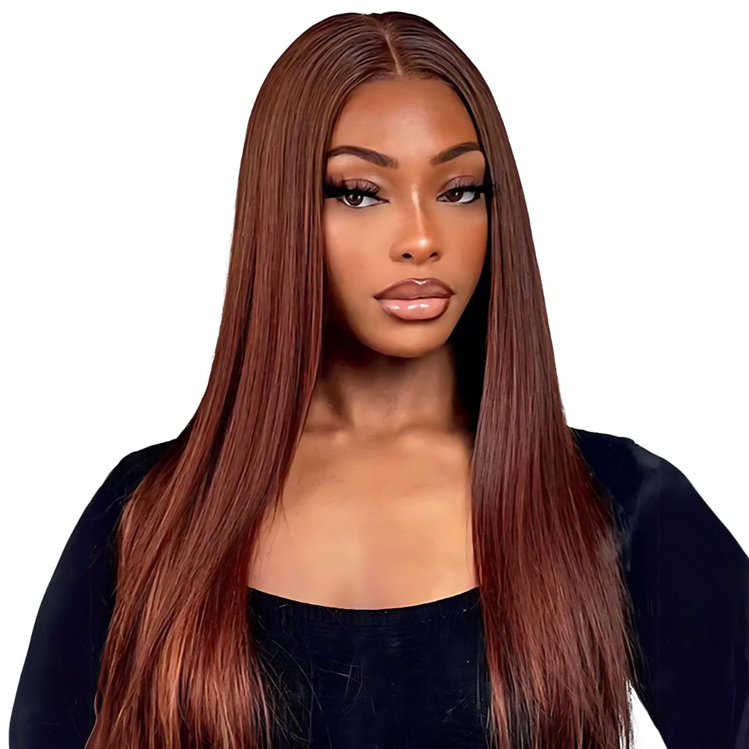 13*6 Reddish Brown Color Lace Frontal Human Hair Wig|Opushe Wig - opushewig