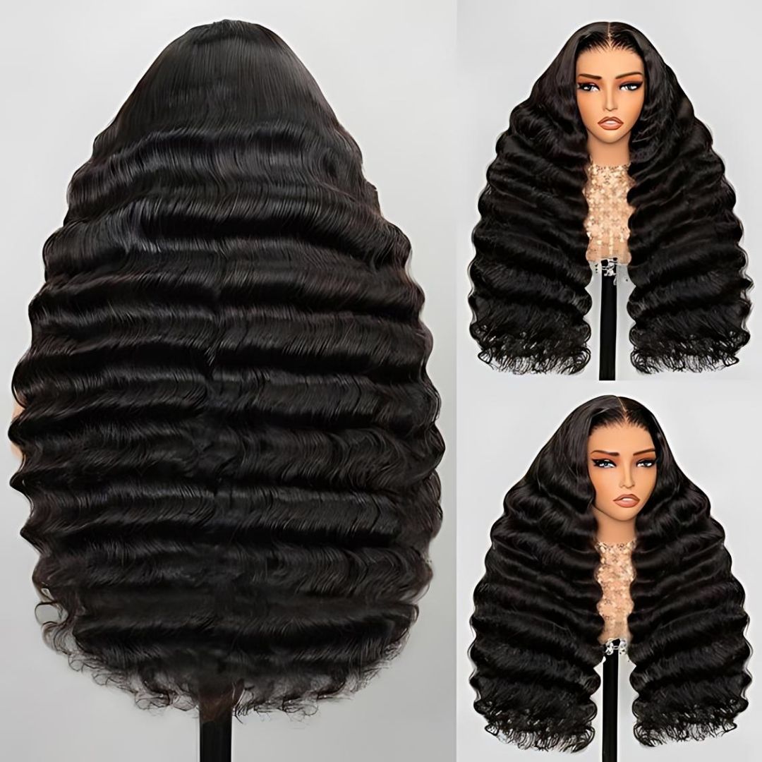 4*4 Deep Wave Pre-Bleached Knots Wear&Go Glueless Transparent Lace Front Wig|Opushe Wig - opushewig