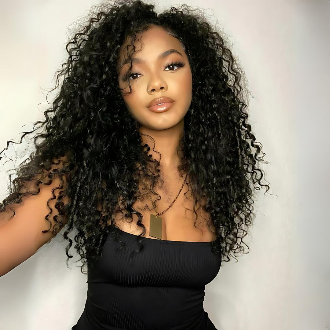 4*4 Kinky Curly Wave Wear&Go Glueless Transparent HD Lace Front Wig|Opushe Wig - opushewig