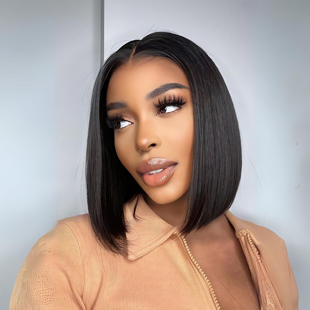 4*4 Straight Short Bob Wear&Go Glueless Lace Front Wig|Opushe Wig - opushewig