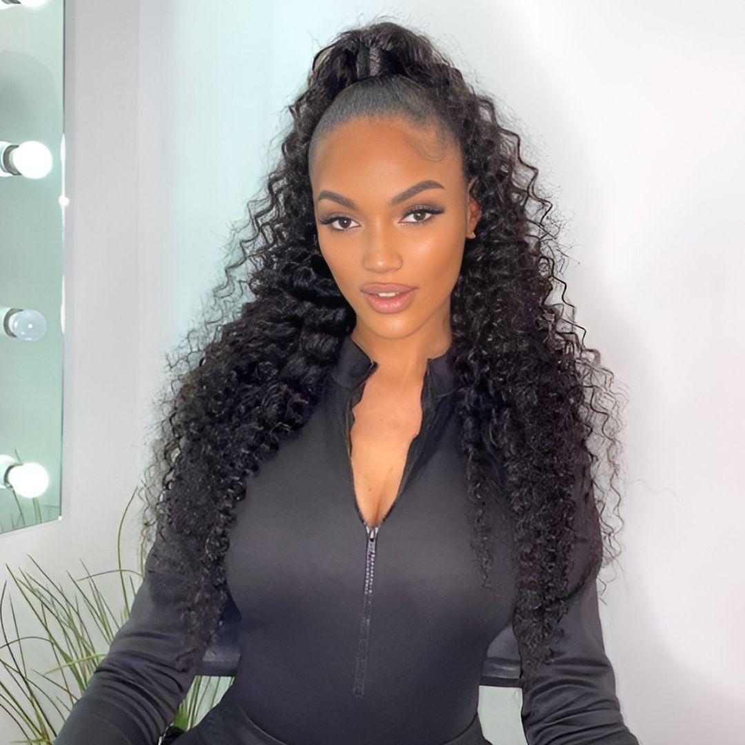 5*5 Deep Wave Pre-Bleached Knots Wear&Go Glueless Transparent Lace Front Wig|Opushe Wig - opushewig