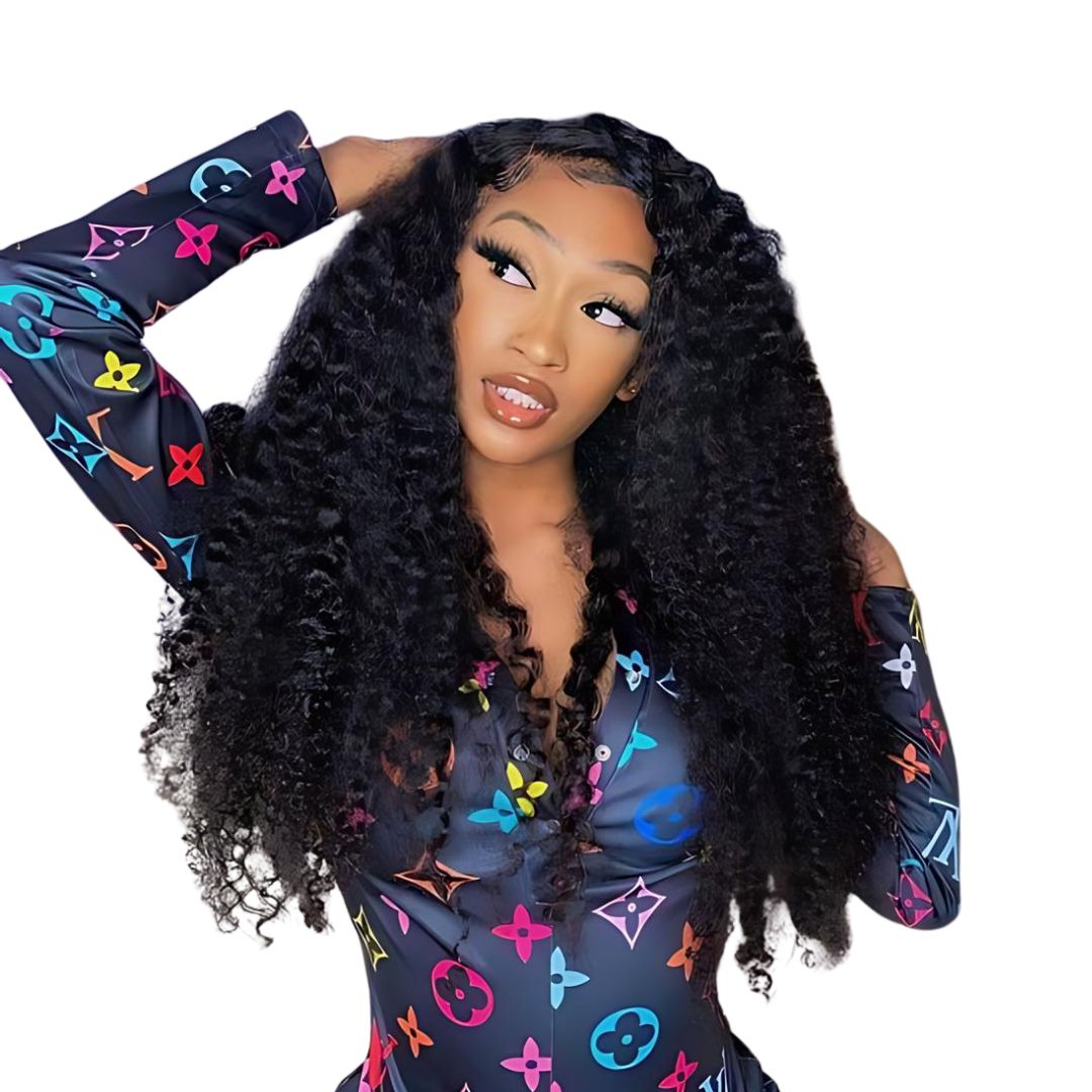 5*5 Jerry Curly Wave Pre-Bleached Knots Wear&Go Glueless Transparent Lace Front Wig|Opushe Wig - opushewig