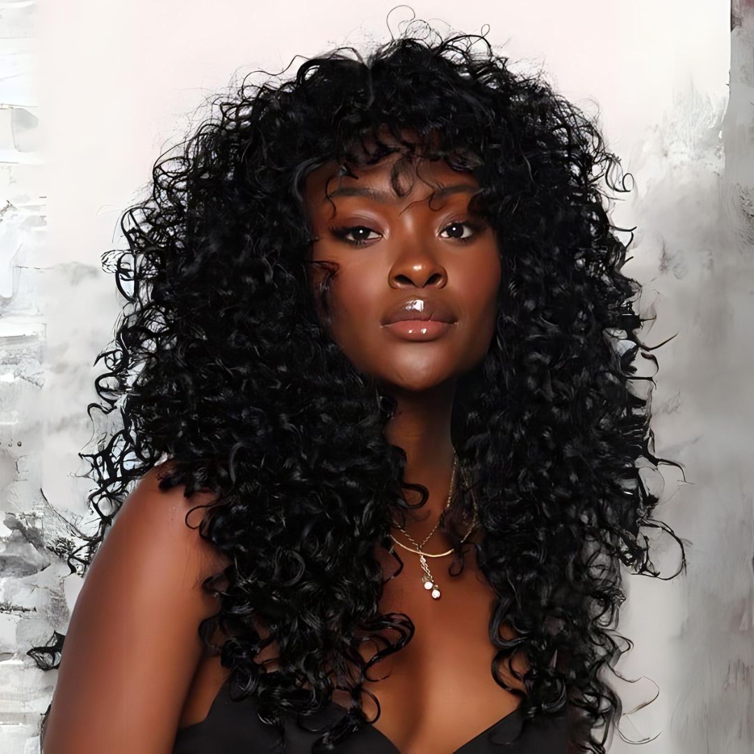 5*5 Kinky Curly Wave Pre-Bleached Knots Wear&Go Glueless Transparent Lace Front Wig|Opushe Wig - opushewig