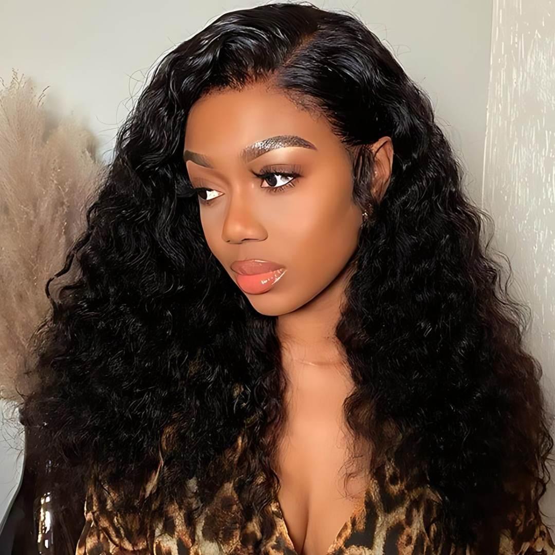 5*5 Water Wave Pre-Bleached Transparent HD Lace Front Wig|Opushe Wig - opushewig