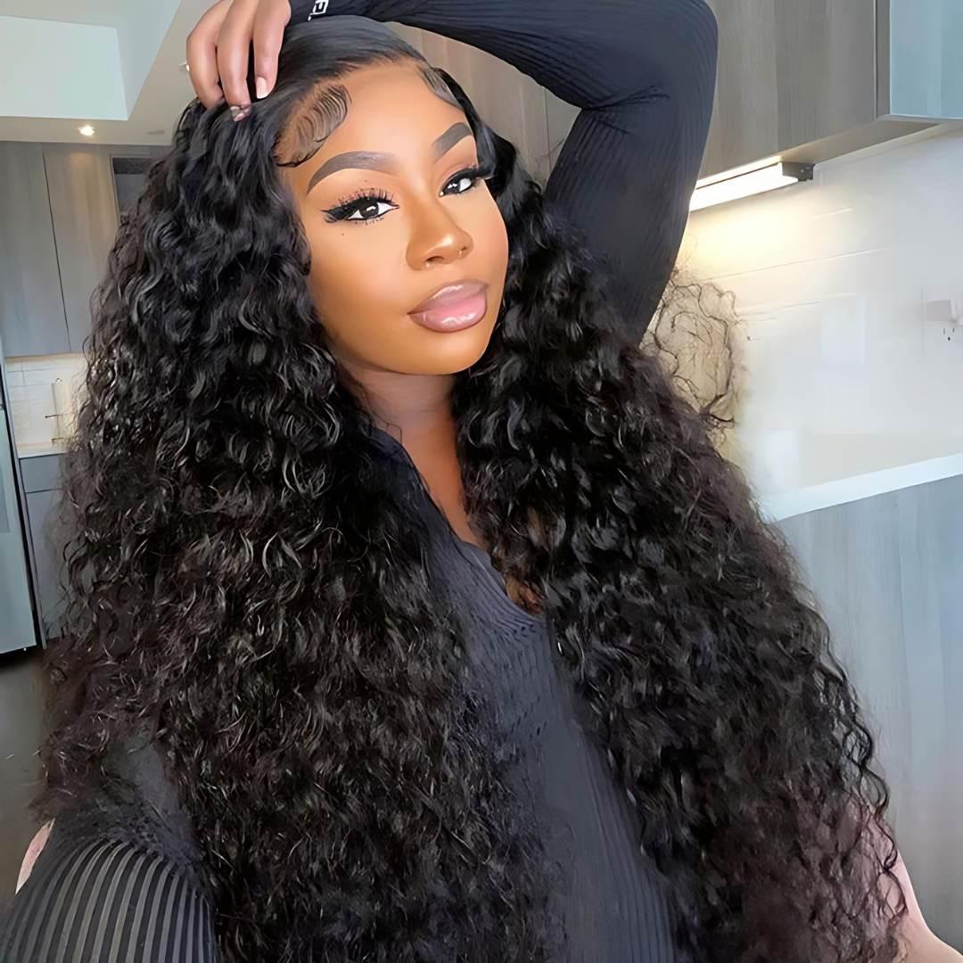 5*5 Water Wave Pre-Bleached Transparent HD Lace Front Wig|Opushe Wig - opushewig