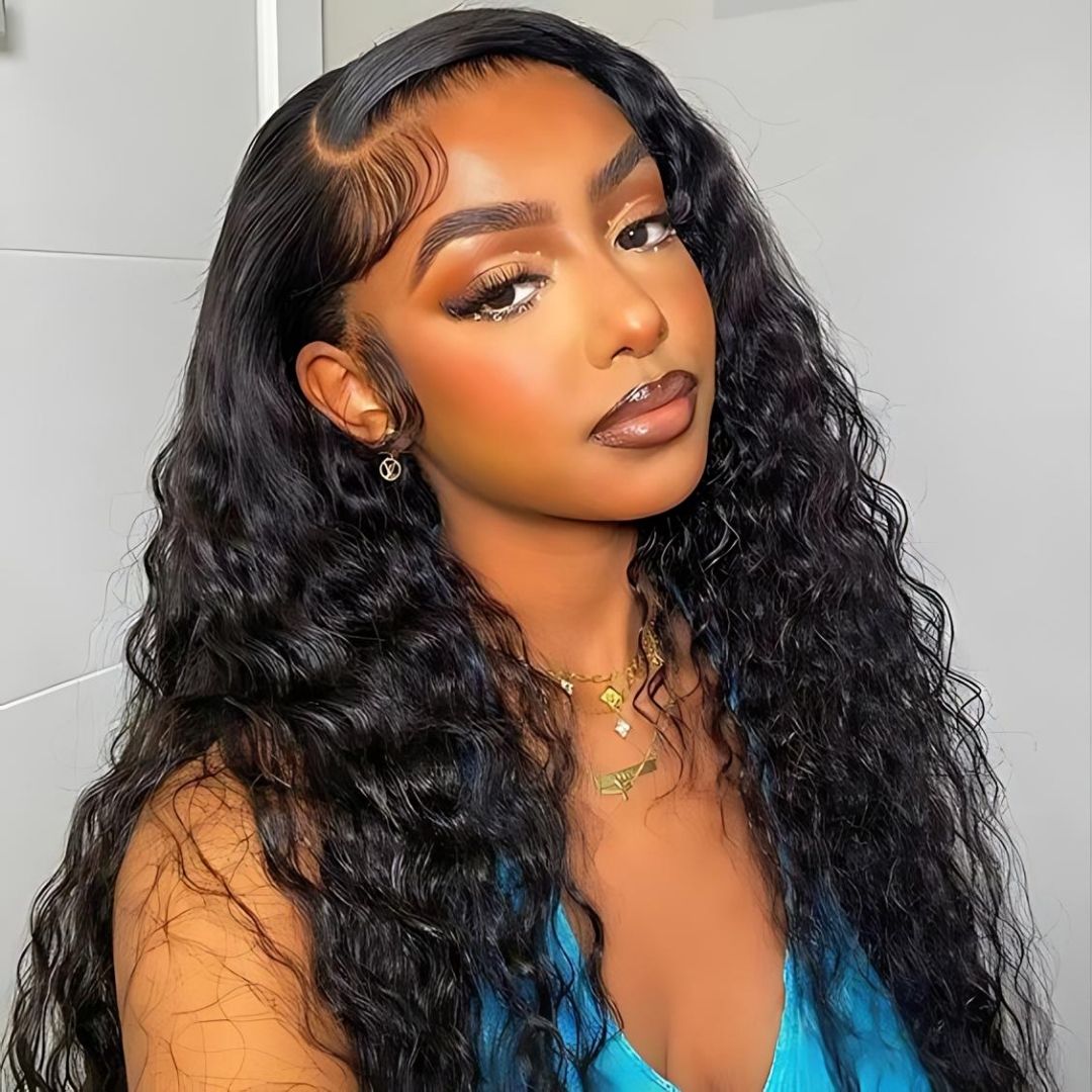 6*4 Deep Wave Pre-Bleached Knots Wear&Go Glueless Transparent Lace Front Wig|Opushe Wig - opushewig