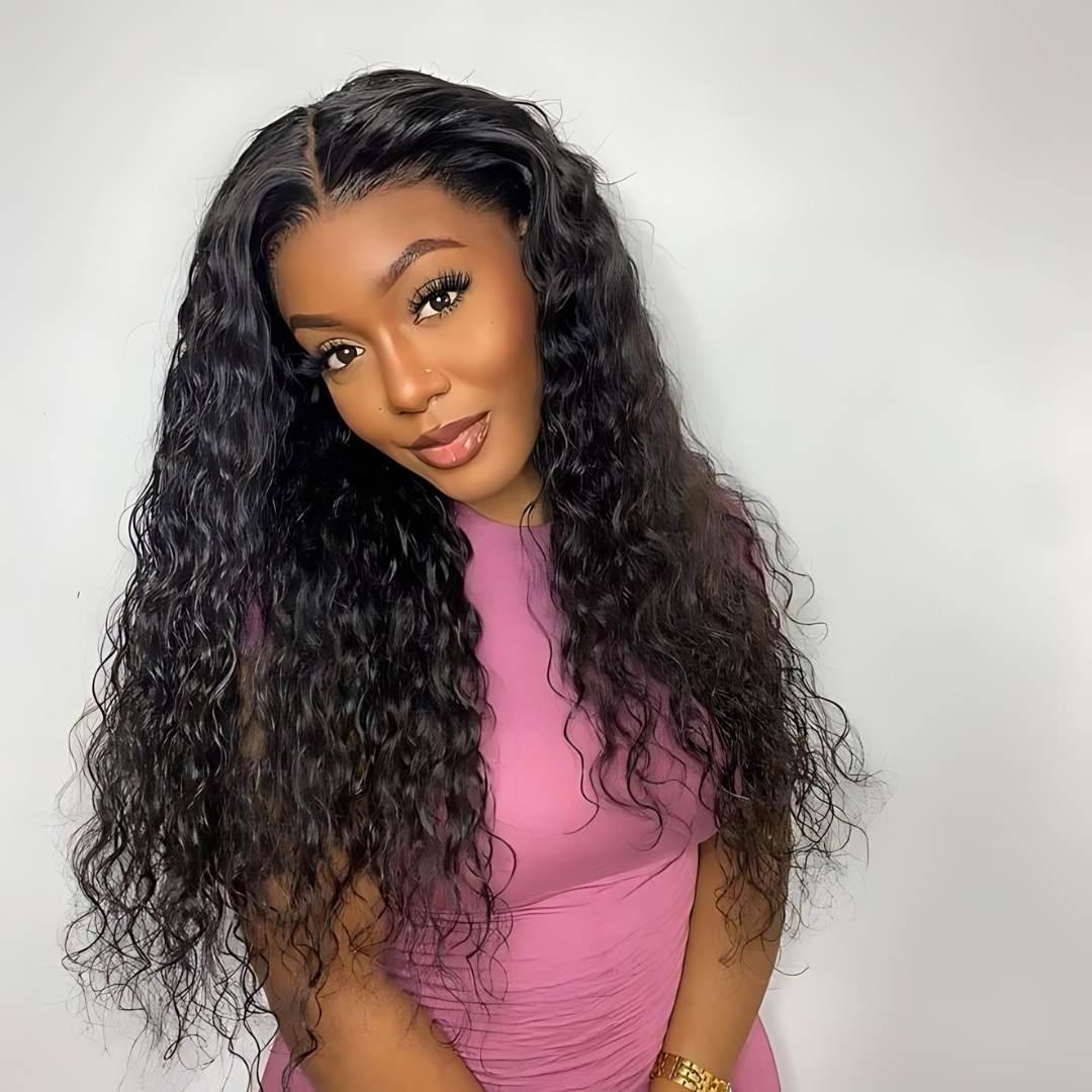 6*4 Water Wave Pre-Bleached Knots Wear&Go Glueless Transparent Lace Front Wig|Opushe Wig - opushewig