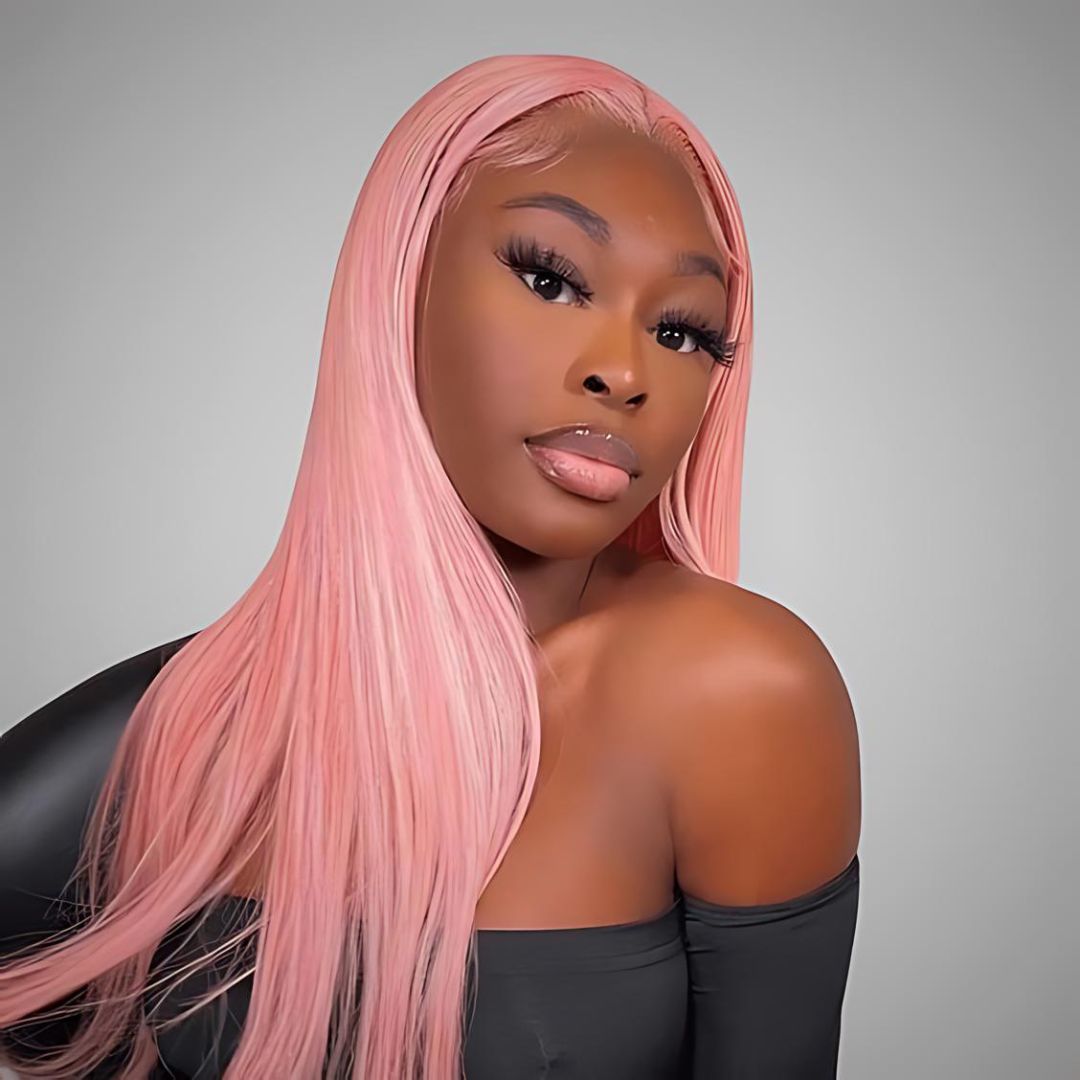 9*4 Light Pink Color Straight Wear&Go Glueless Lace Front Wig|Opushe Wig - opushewig