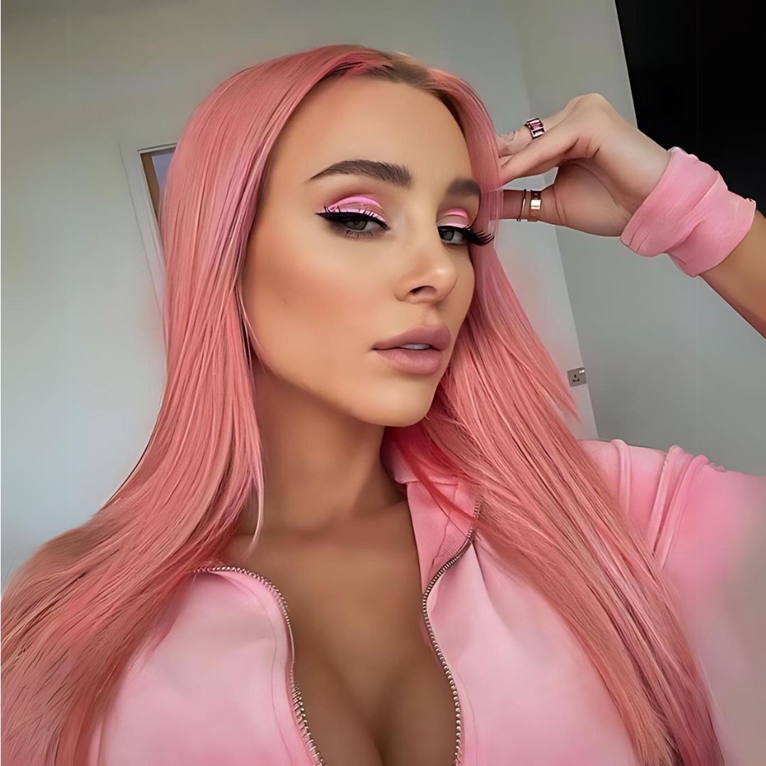 9*4 Light Pink Color Straight Wear&Go Glueless Lace Front Wig|Opushe Wig - opushewig