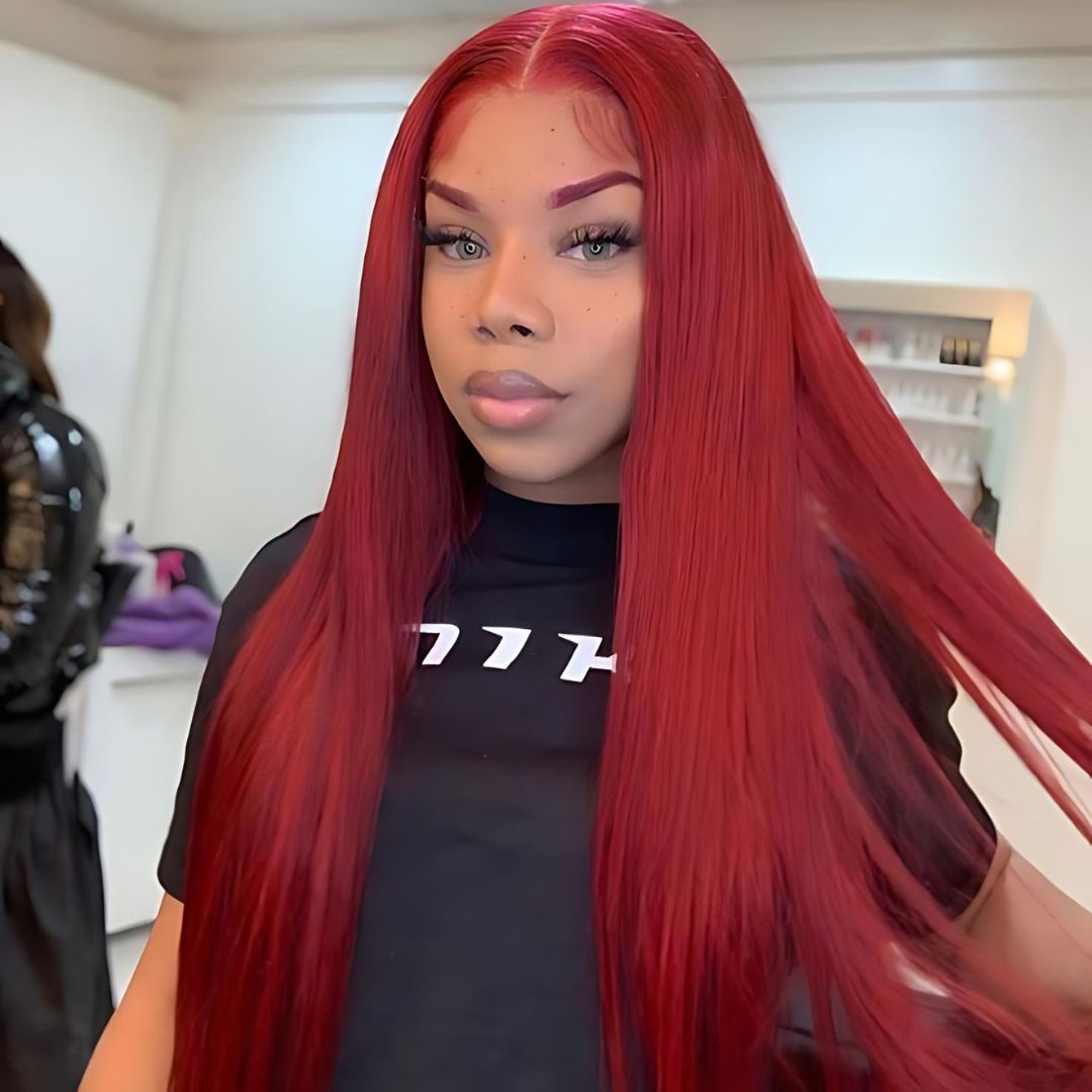 9*6 99J Burgundy Color Wear&Go Glueless Lace Front Wig|Opushe Wig - opushewig