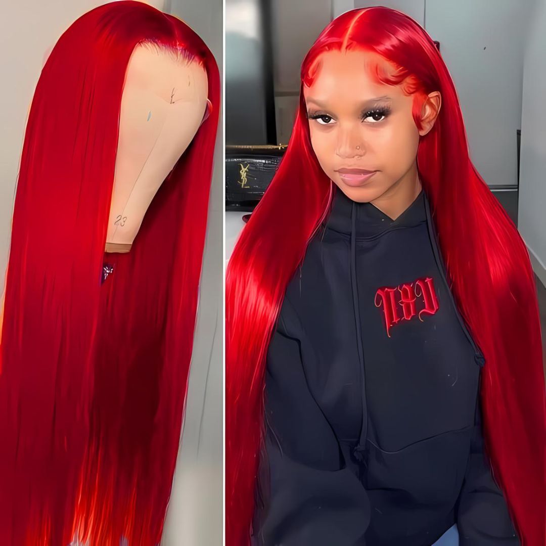 9*6 Cherry Red Color Wear&Go Glueless Lace Front Wig|Opushe Wig - opushewig