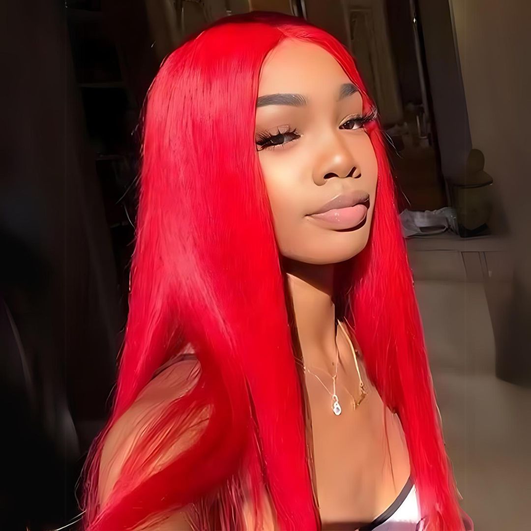 9*6 Cherry Red Color Wear&Go Glueless Lace Front Wig|Opushe Wig - opushewig