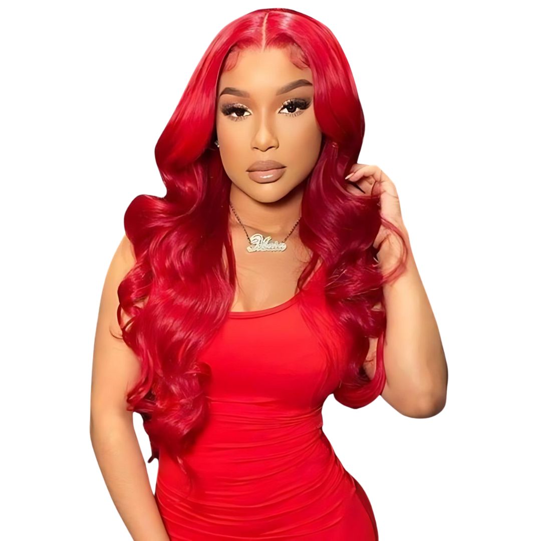 9*6 Cherry Red Color Wear&Go Glueless Lace Front Wig|Opushe Wig - opushewig