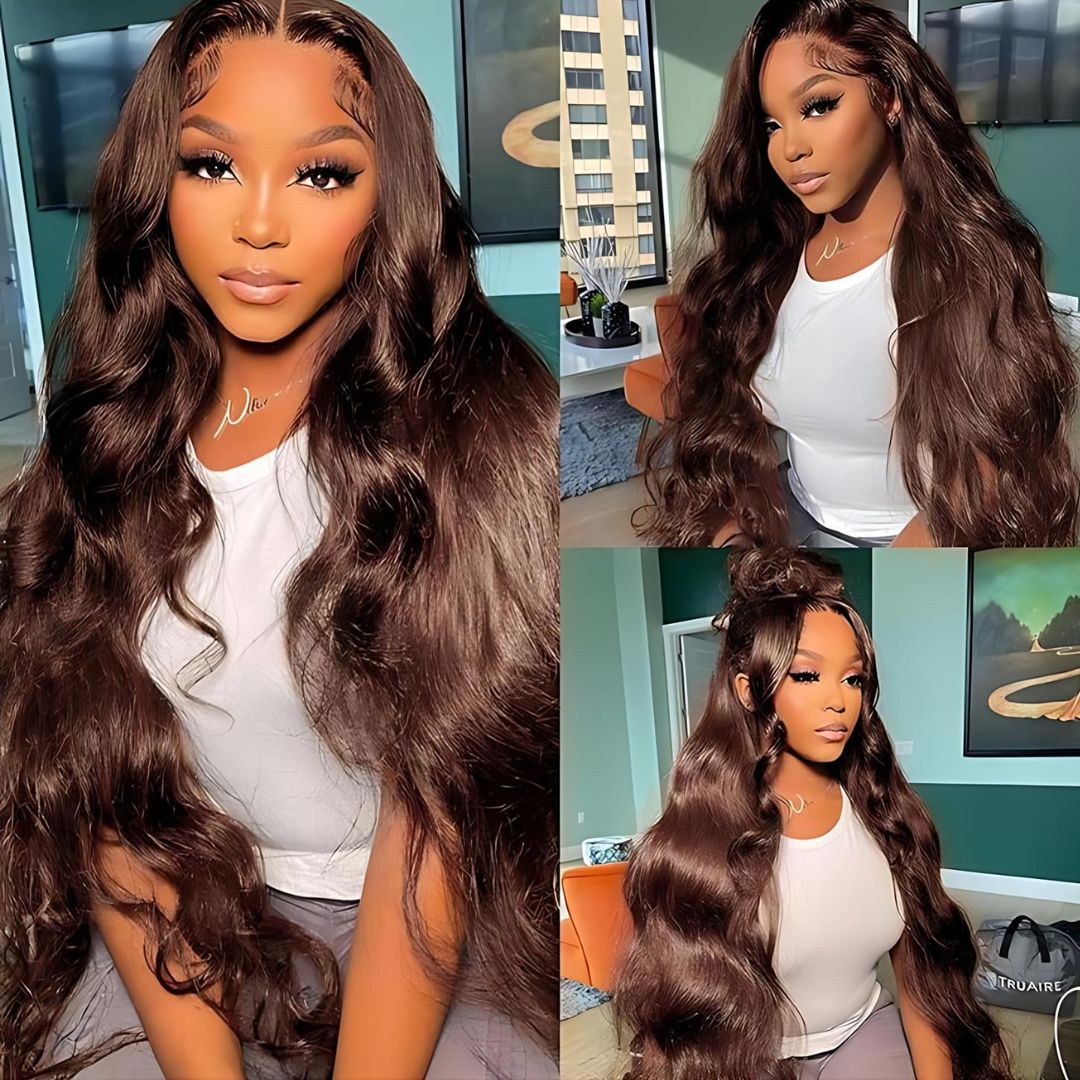 9*6 Chocolate Brown Color Wear&Go Glueless Lace Front Wig|Opushe Wig - opushewig