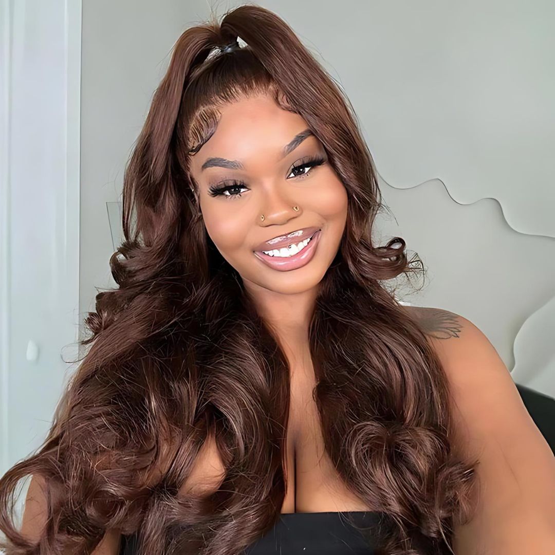 9*6 Chocolate Brown Color Wear&Go Glueless Lace Front Wig|Opushe Wig - opushewig