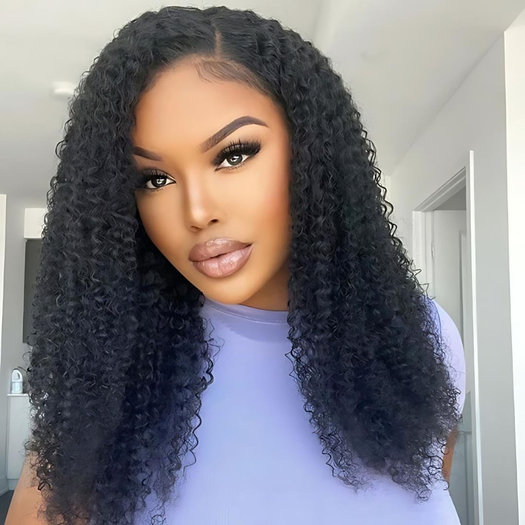 9*6 Kinky Curly Wave Wear&Go Glueless Transparent HD Lace Front Wig|Opushe Wig - opushewig