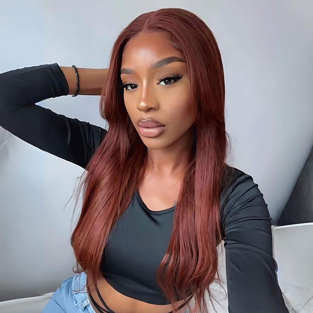 9*6 Reddish Brown Color Wear&Go Glueless Lace Front Wig|Opushe Wig - opushewig