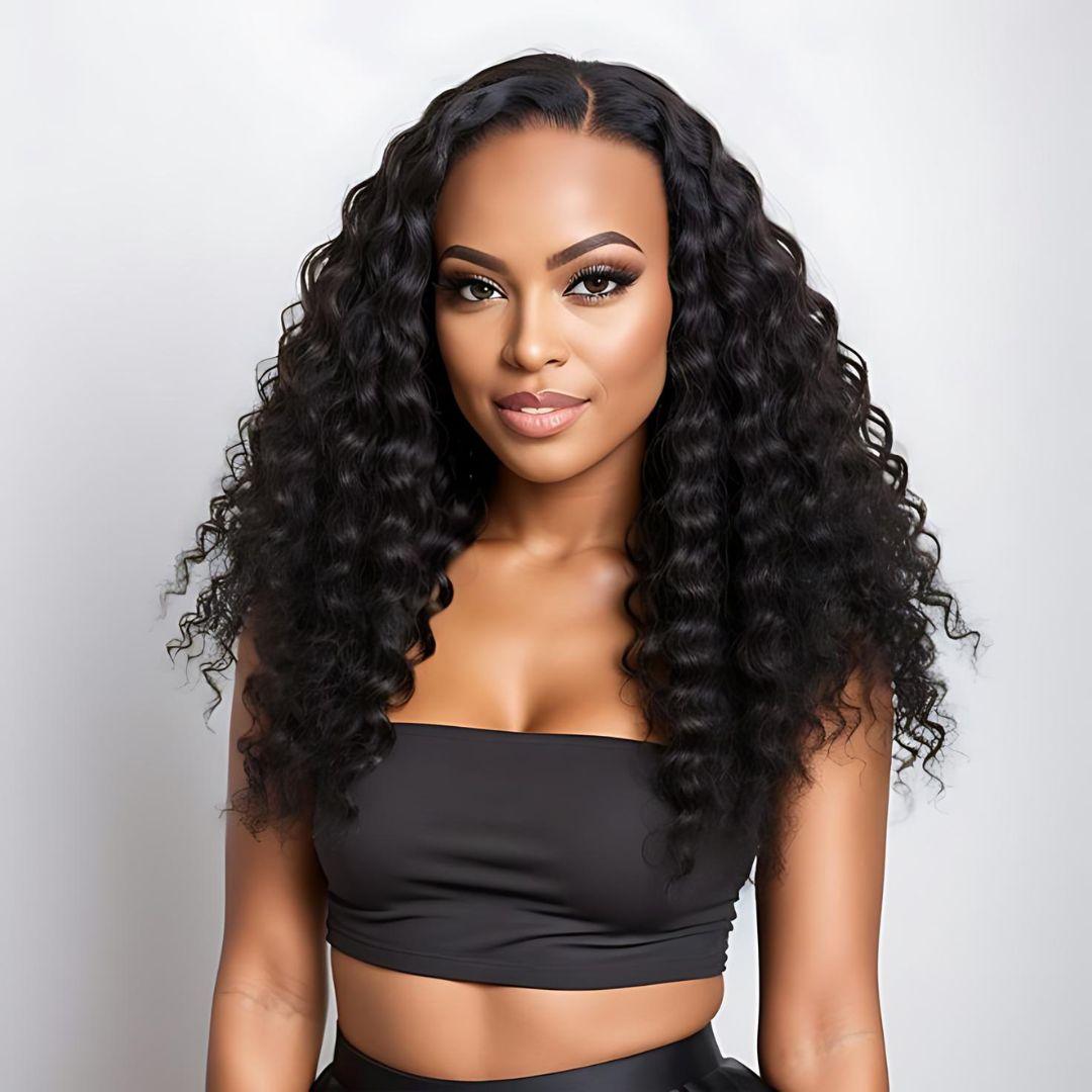 9*6 Water Wave Pre-Bleached Knots Wear&Go Glueless Transparent Lace Front Wig|Opushe Wig - opushewig