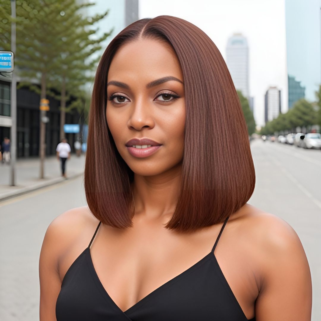 Dark Color Straight Short Bob Lace Frontal Wig|Opushe Wig - opushewig