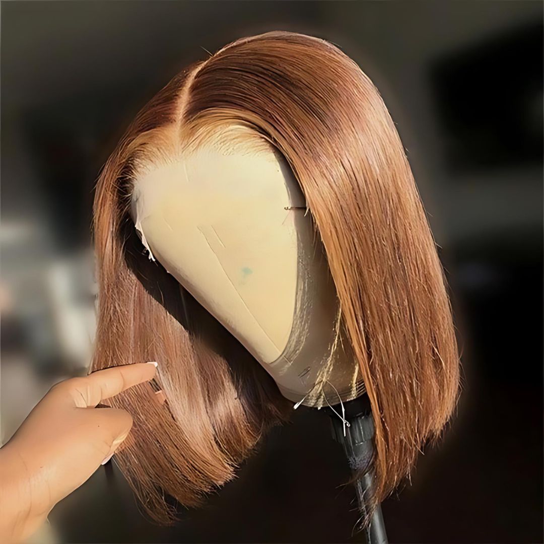 Dark Color Straight Short Bob Lace Frontal Wig|Opushe Wig - opushewig