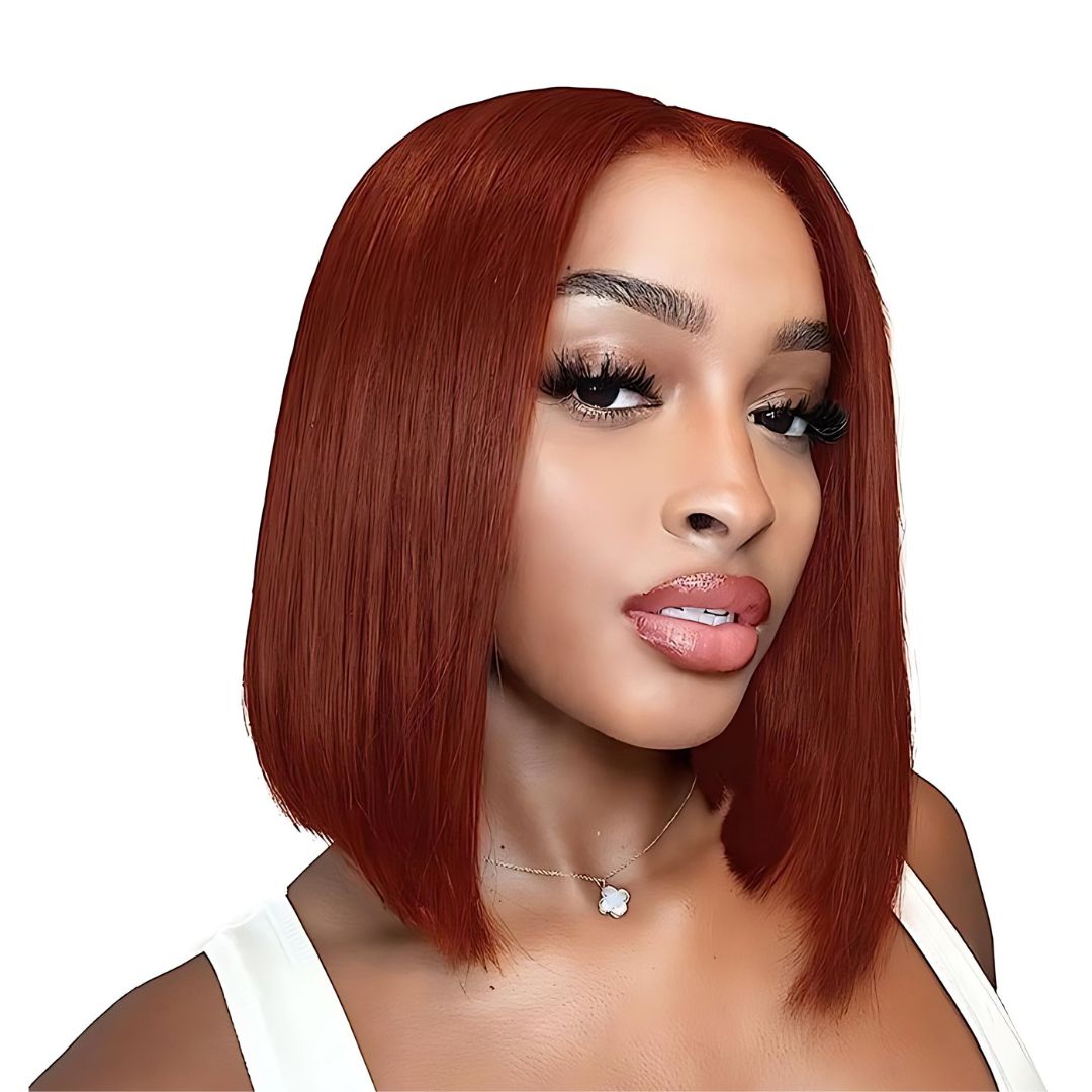 Dark Color Straight Short Bob Lace Frontal Wig|Opushe Wig - opushewig