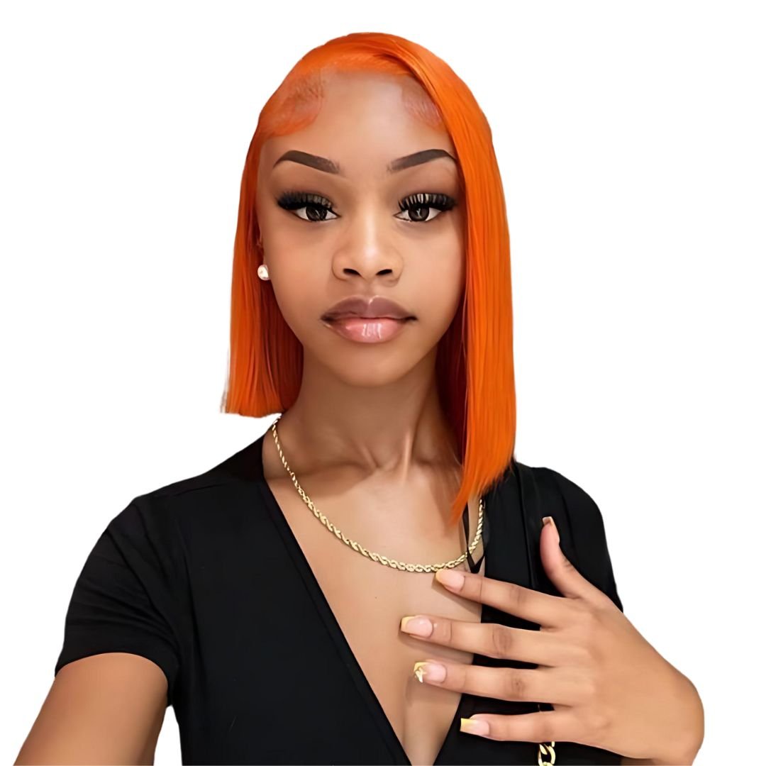 Dark Color Straight Short Bob Lace Frontal Wig|Opushe Wig - opushewig