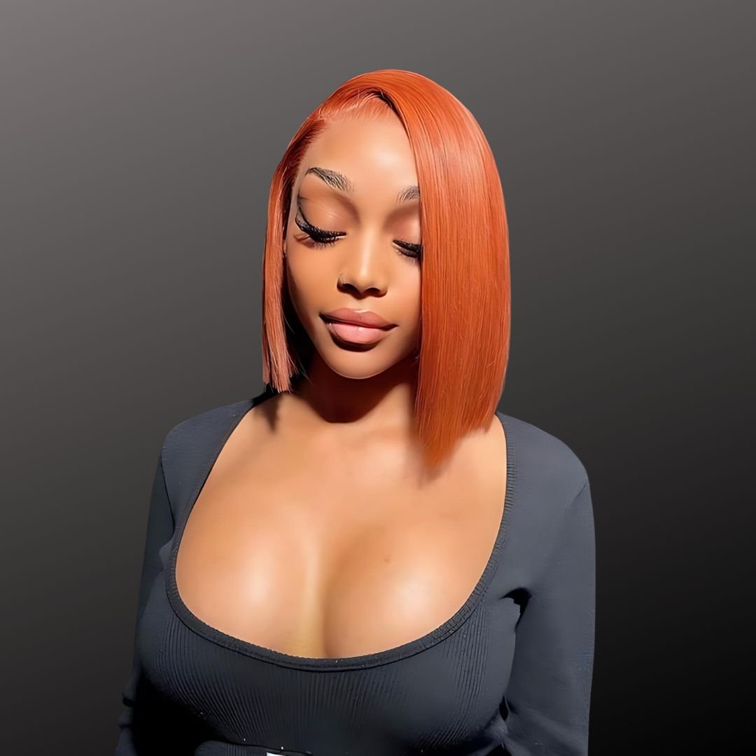 Dark Color Straight Short Bob Lace Frontal Wig|Opushe Wig - opushewig