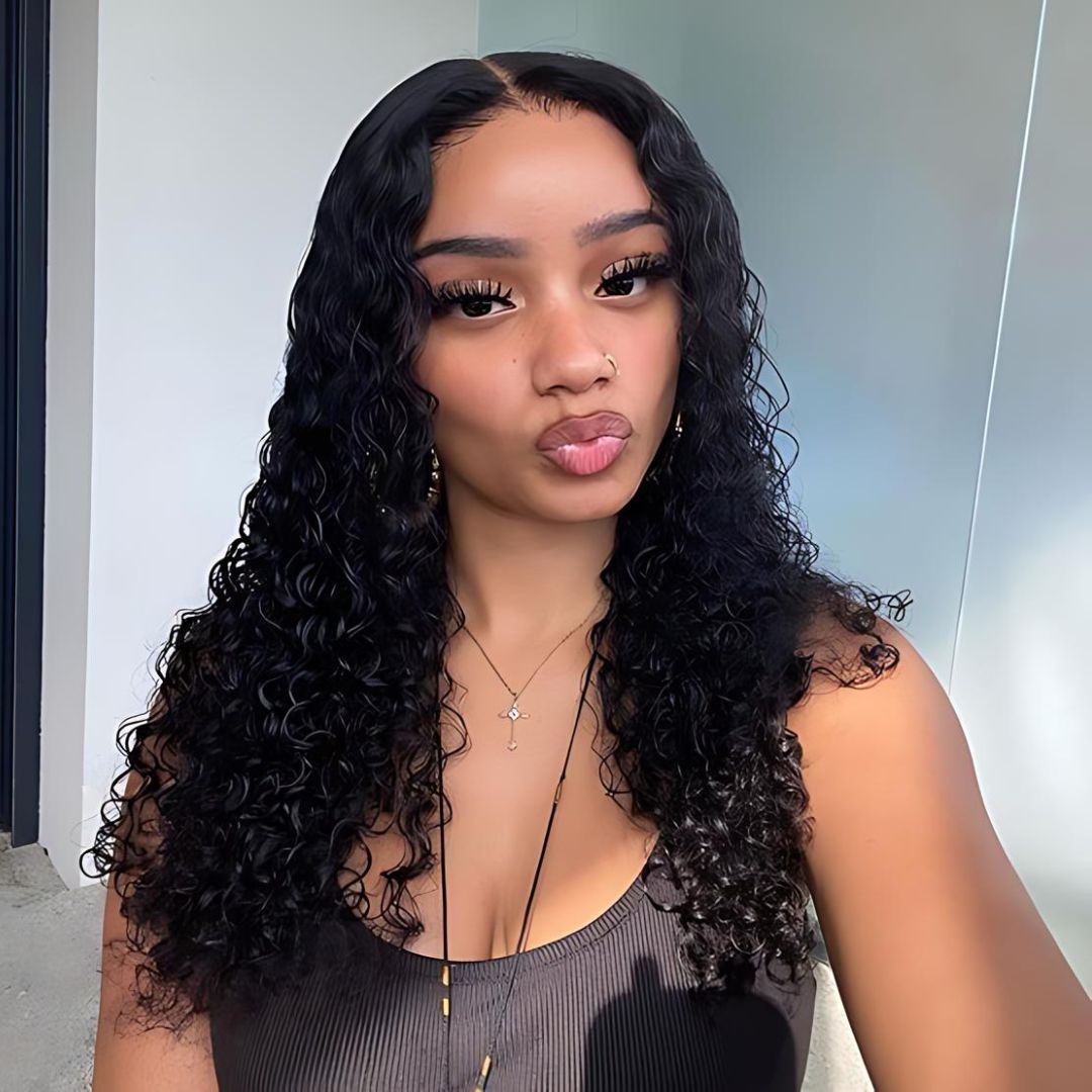 Jerry Curly Wave Transparent Lace Frontal Wig|Opushe Wig - opushewig