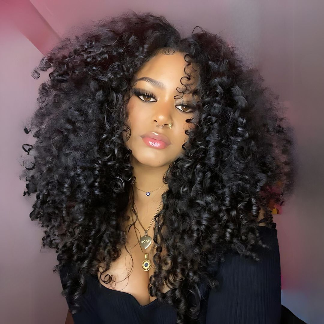 Kinky Curly Wave Transparent Lace Frontal Wig|Opushe Wig - opushewig