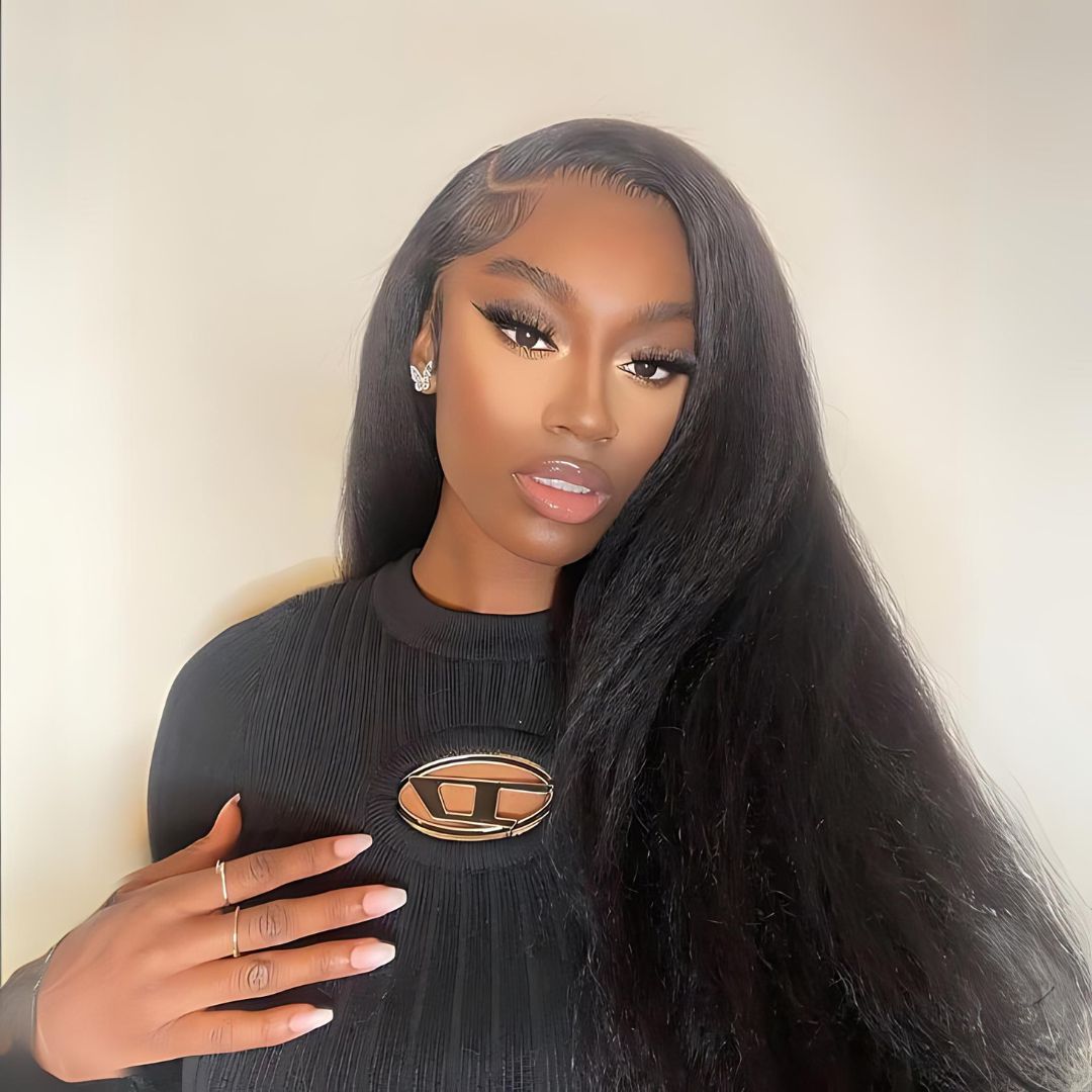 Kinky Straight Wave Transparent Lace Frontal Wig|Opushe Wig - opushewig