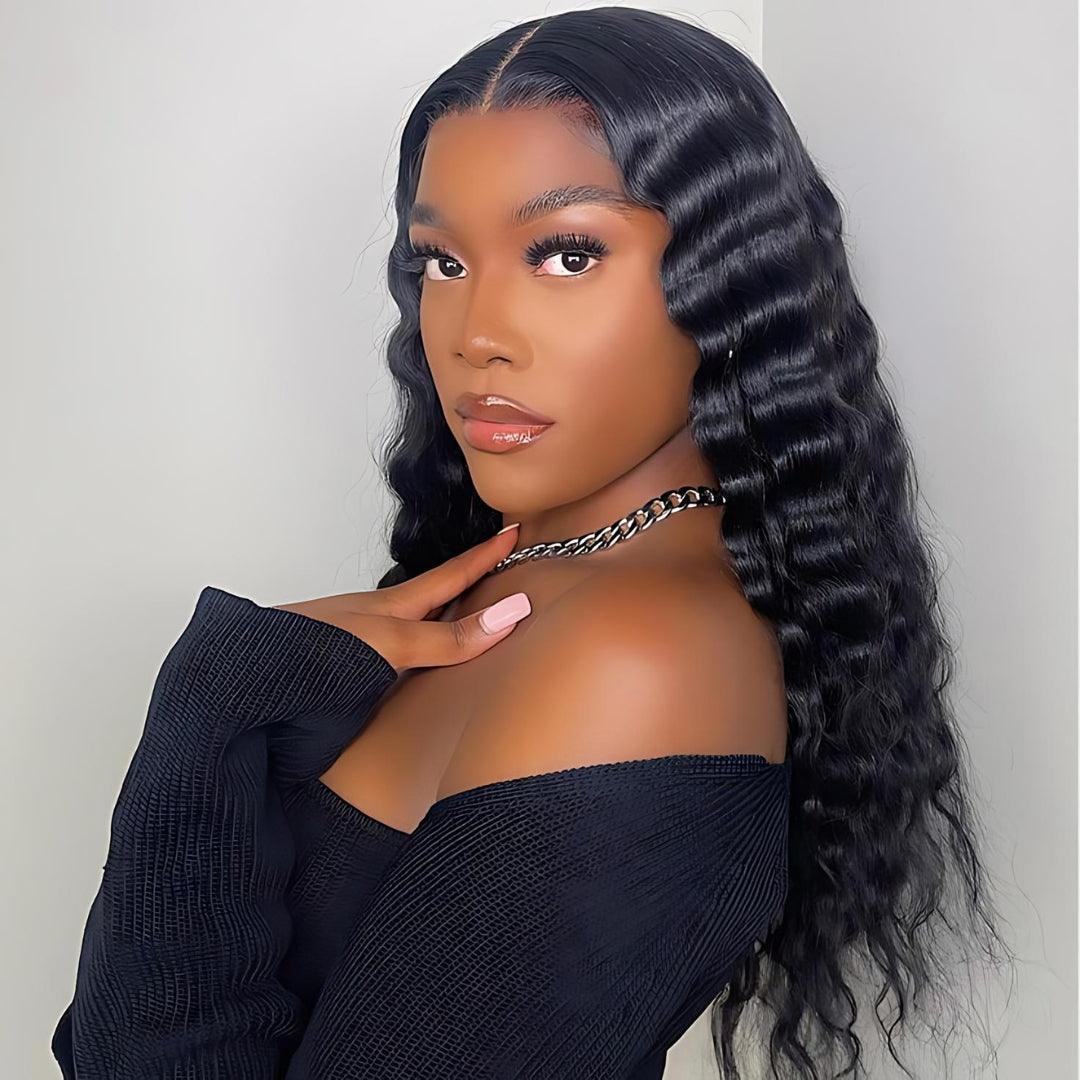 Loose Deep Wave Transparent Lace Frontal Wig|Opushe Wig - opushewig