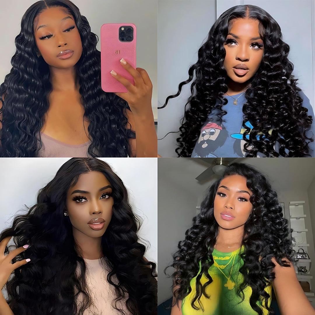 Loose Deep Wave Transparent Lace Frontal Wig|Opushe Wig - opushewig